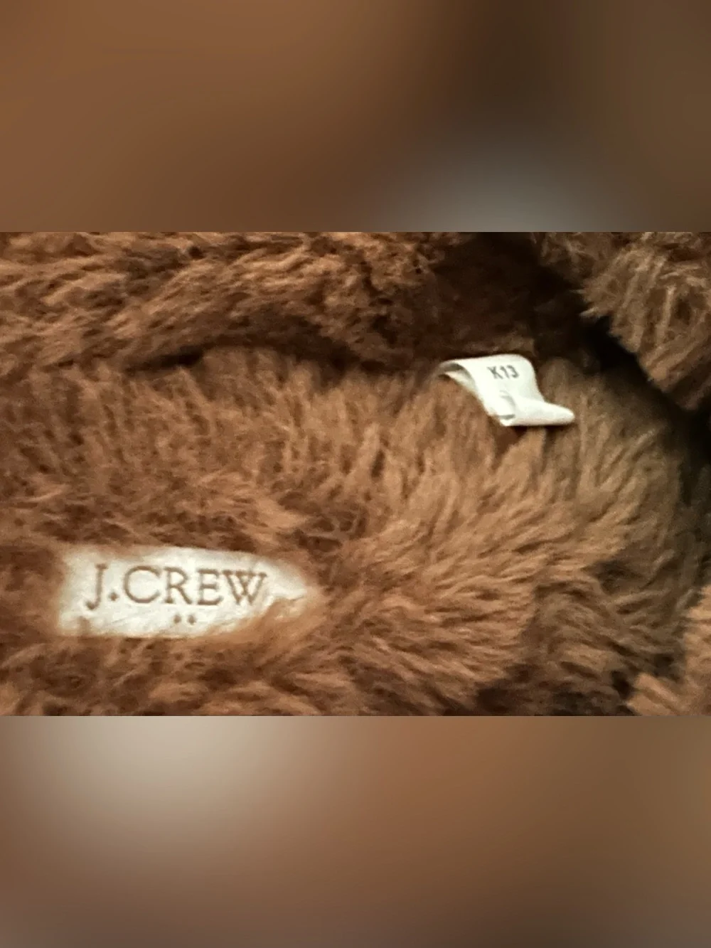 J.CREW Fuzzy Dog Slippers, Size 13 (kids)